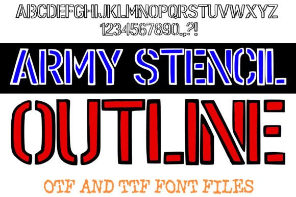 Army Stencil Outline Font for Bold Handmade Designs