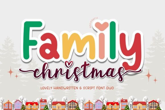 Family Christmas Duo for Holiday Display Fonts